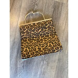 Leopard Print Top Handle Bag Retro Purse‎ Chic Animal Print